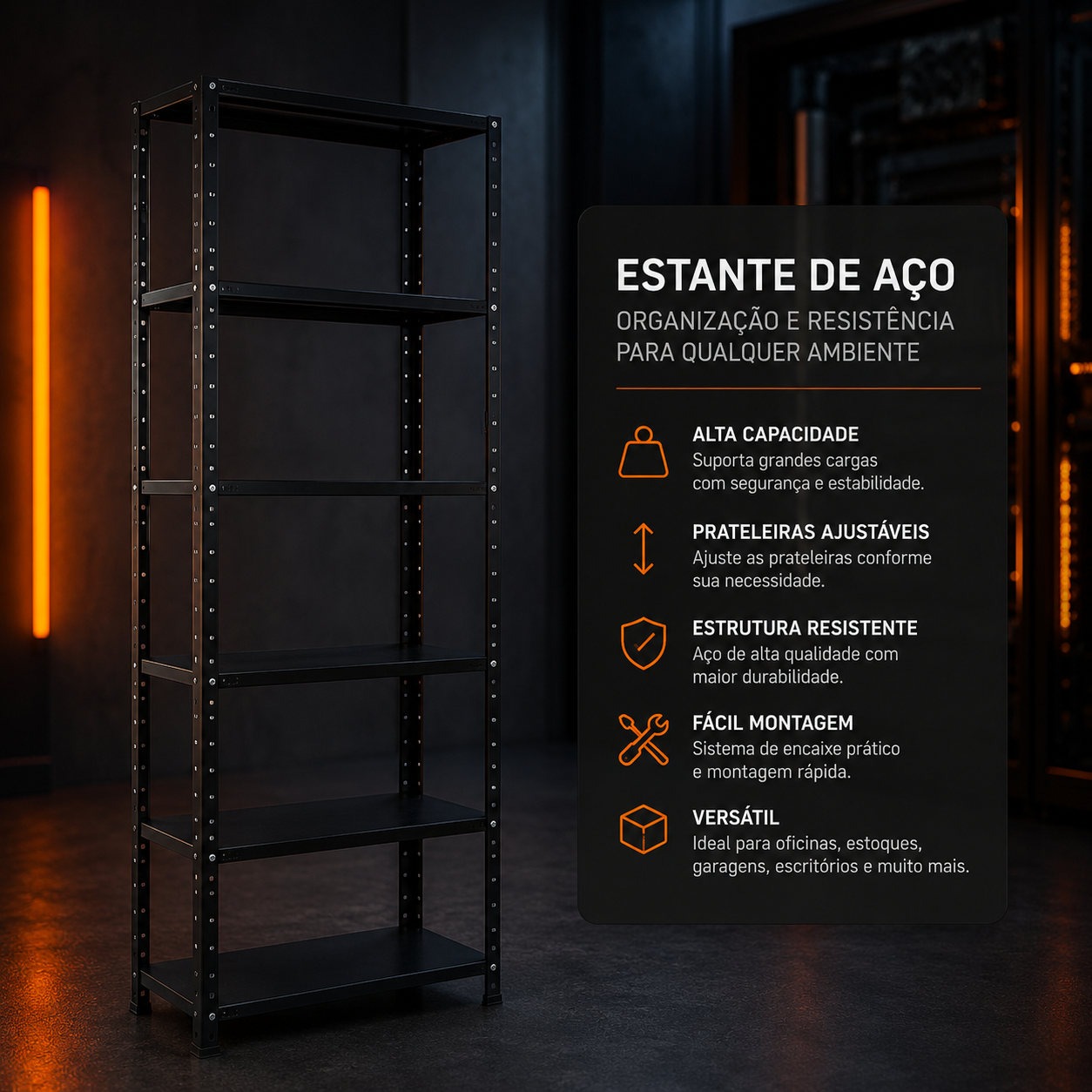 Estante De Aço Para Livros Estilo Industrial 6 Prateleiras