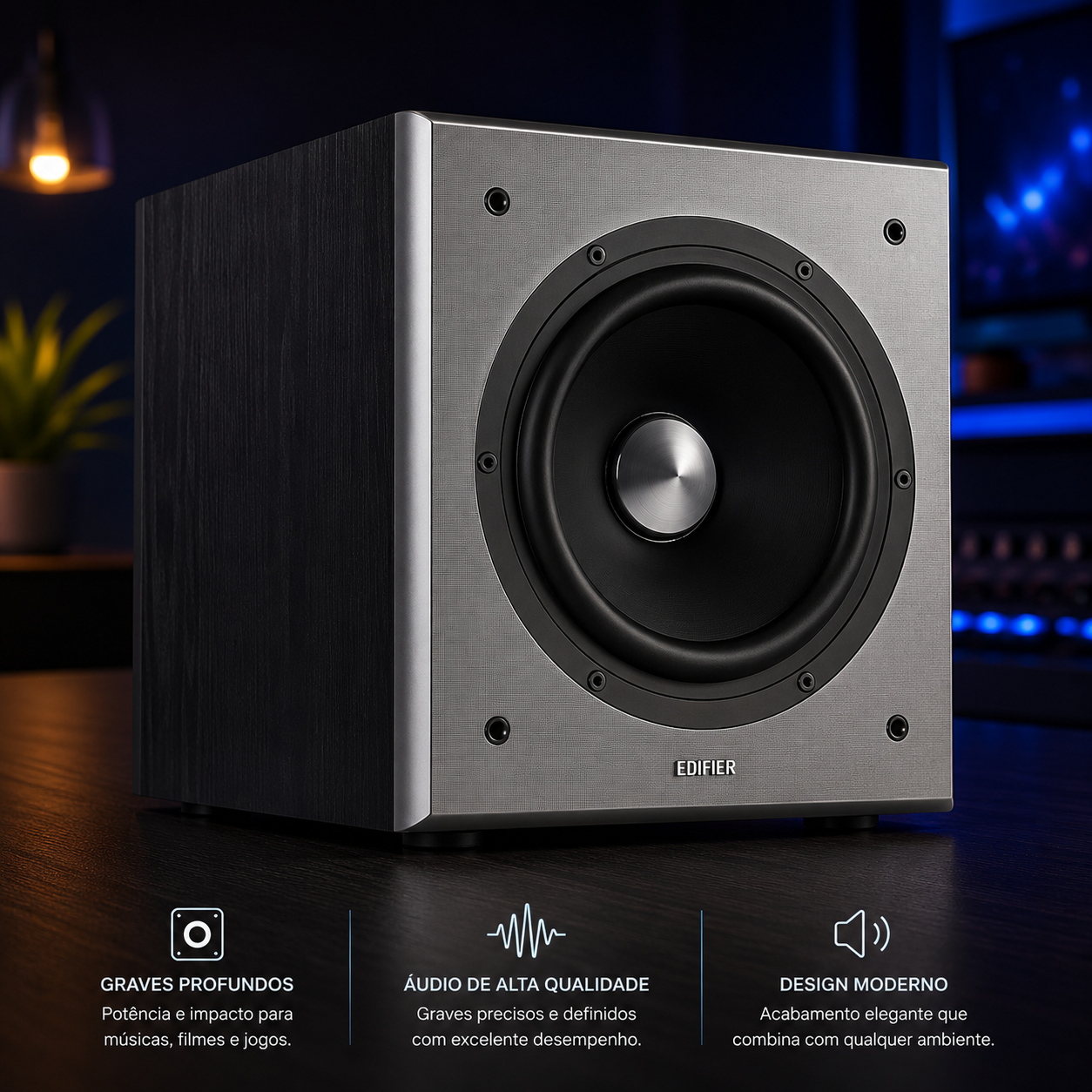 Subwoofer Edifier T5 8 Ativo Home Theater Soundbar Smartv